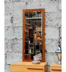 Miroir rétroviseur en bois Igor N°825- Produit chiné Debongout