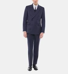 Costume croisé en twill de laine rayé Fursac