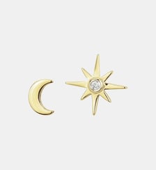 Boucles d'oreilles clous Épisode Indélébile | Nuit étoilée en Plaqué Or avec diamant blanc La Garçonne Diamant