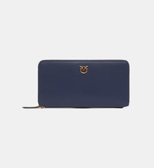 Portefeuille à contour zippé en cuir Pinko