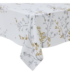 Nappe imprimée et brodée en lin, 170 gr/m², MÉSANGES Alexandre Turpault