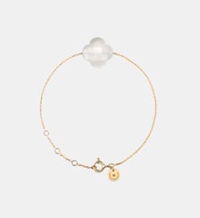 Bracelet, agate blanche, or jaune Morganne Bello