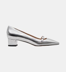 Antonio - Babies En Cuir Nappa Souple Argent Parallèle