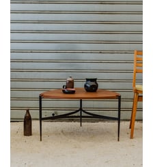 Table basse en bois et métal noir Donna N°1647 - Produit chiné Debongout