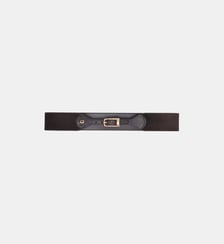 Ceinture corset mix suède et cuir Maje