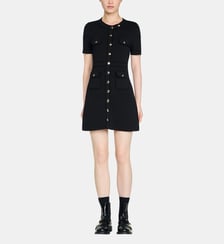 Robe courte en maille boutonnée Sandro
