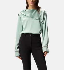 Blouse à col drapé et détails bijoux Pinko