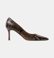 Yumba - Escarpins En Cuir Imprimé Taupe Parallèle
