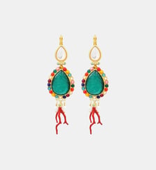 Boucles d'oreilles dormeuses goutte et perle Océane  doré à l'or fin - Oceane Satellite