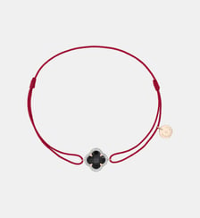 Bracelet, onyx, diamants, cordon rouge, or rose Morganne Bello