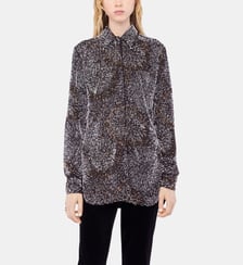 Chemise en crêpe avec broderies de perles Rabanne