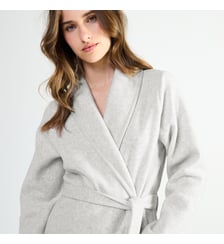 Robe de chambre col châle en polaire, Ninon Laurence Tavernier
