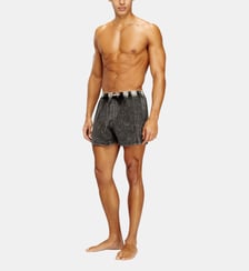 Boxer longs en coton avec effet denim à rayures fines Diesel