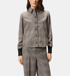Chemise à carreaux avec poignets en maille Pinko