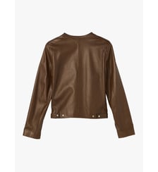 cardigan pression en cuir marron Agnès b.