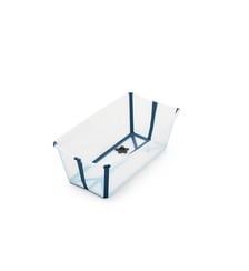Baignoire pliante Flexi Bath® transparente bleue avec bouchon de vidange réactif à la chaleur (Transparent Blue) Stokke