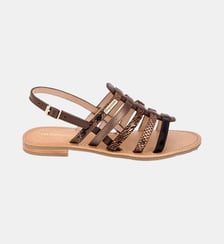 Sandales plates en cuir à brides HAVAGUM Les Tropeziennes par M. Belarbi