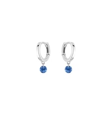 Mini Créoles CONFETTI - Saphirs bleus, poids total 0,30ct approx. - Or blanc 750‰ La Brune & La Blonde