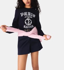 Pull à col rond avec écriture Maje