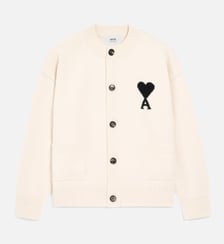 Cardigan col rond unisexe en laine Ami de Coeur AMI Paris