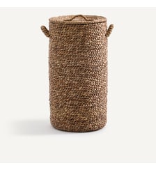 Panier à linge rond tressé en jacinthe d'eau AM.PM