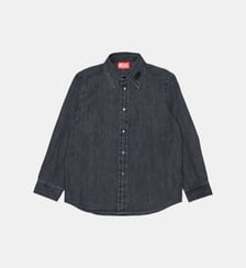 Chemise en denim à manches longues avec logo Diesel Kids