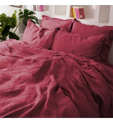 Housse de couette en lin lavé, RÊVE DE LIN Blanc Cerise