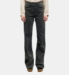 Pantalon flare en velours à monogramme - ANNA Gerard Darel