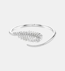 Bracelet-jonc Vienna, Plume, Métal rhodié Swarovski