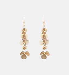 Longues boucles d'oreilles à pétales en filigrane doré Balaboosté