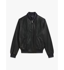 blouson Berny zippé en cuir d’agneau noir Agnès b.