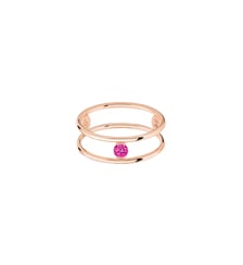 Bague HULA HOOP Solitaire - Rubis 0,12ct - Or rose 750‰ La Brune & La Blonde