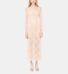 Robe midi en dentelle brodée Rabanne