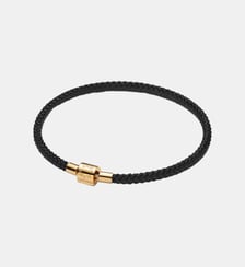 Bracelet Cordon Noir Brillant Doré Pandora