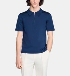 Polo en maille à col zippé Sandro