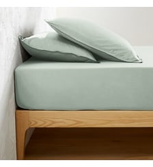 Drap-housse en satin de coton lavé, 118 fils La Redoute Interieurs