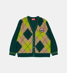Cardigan en mélange de laine avec logo Diesel Kids