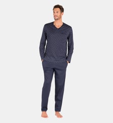 Pyjama long col V, MERCERISE Eminence