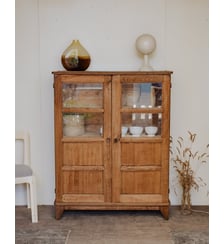 Armoire vitrée en bois Blandine N°476- Produit chiné Debongout