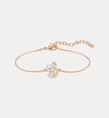 Bracelet Swan, Cygne, Doré à l’or rose 18 carats (750/1000) Swarovski