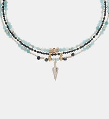 Collier multirangs perles et pendentif TAHONI Hipanema