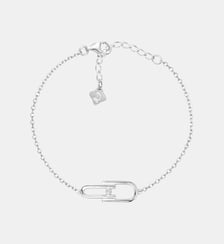 Bracelet souple sur chaîne Évidence en Argent avec diamant blanc La Garçonne Diamant