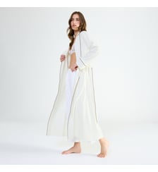 Robe de chambre col châle en coton, Mystérieuse Laurence Tavernier