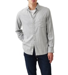 Chemise unie slim en coton et lyocell manches longes Barrhill Rodd & Gunn