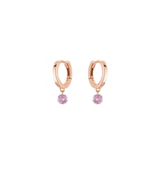 Mini Créoles CONFETTI - Saphirs roses, poids total 0,25ct approx. - Or rose 750‰ La Brune & La Blonde