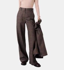 Pantalon de tailleur à carreaux Maje