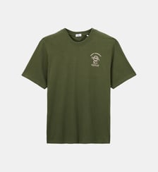T-shirt col rond en coton imprimé poitrine Serge Blanco