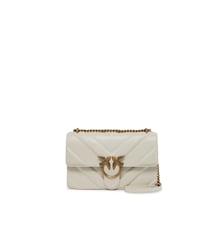 Sac bandoulière moyen love bag en cuir grainé avec motif en v et logo Pinko