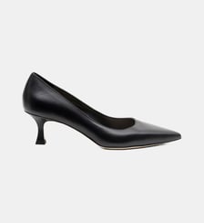 Rosa - Escarpins En Cuir Veau Lisse Noir Parallèle