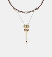 Collier double perles et chaîne avec pendentif ELSY Hipanema
